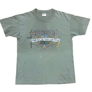 Sansegal New Orleans French Quarter Single Stitch Vintage Shirt Green Size XL